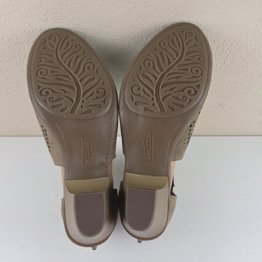Earth Keri Sandals Shoes Womens Taupe Perforated Block Heel Leather Zip Up 8.5 D - Picture 12 of 15